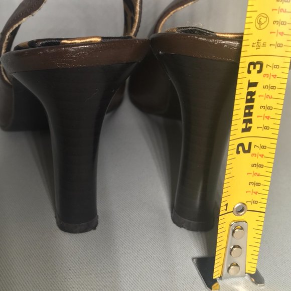 Nine & Company Brown Slingback - Open Toe Heels Sz 6M - Picture 6 of 7